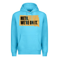 Ocean Blue mens meth we're on it south dakota anti drugs campaign vintage t shirt Premium Hoodie - ArtChic