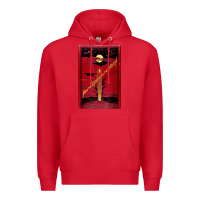 Red From The Earth To The Moon Jules Verne Book Cover Design Premium Hoodie - ArtChic