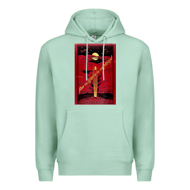 From The Earth To The Moon Jules Verne Book Cover Design Premium Hoodie by ArtChic | Teevron