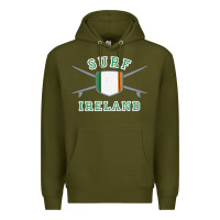 Army Green ireland surfing hoodie  irish flag surfboards design Premium Hoodie - ArtChic