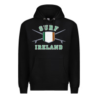 Black ireland surfing hoodie  irish flag surfboards design Premium Hoodie - ArtChic