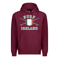 Burgundy ireland surfing hoodie  irish flag surfboards design Premium Hoodie - ArtChic