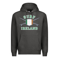 Charcoal Heather ireland surfing hoodie  irish flag surfboards design Premium Hoodie - ArtChic