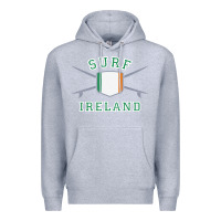 Heather Grey ireland surfing hoodie  irish flag surfboards design Premium Hoodie - ArtChic