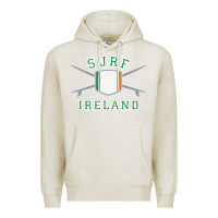 Oatmeal Heather ireland surfing hoodie  irish flag surfboards design Premium Hoodie - ArtChic