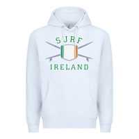 White ireland surfing hoodie  irish flag surfboards design Premium Hoodie - ArtChic