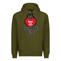 Army Green resto, black bear diner Premium Hoodie - ArtChic