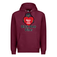 Burgundy resto, black bear diner Premium Hoodie - ArtChic