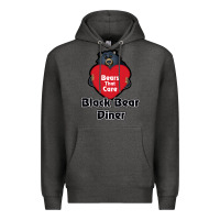 Charcoal Heather resto, black bear diner Premium Hoodie - ArtChic