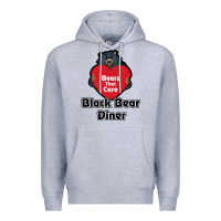 Heather Grey resto, black bear diner Premium Hoodie - ArtChic
