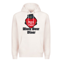 Pale Pink resto, black bear diner Premium Hoodie - ArtChic