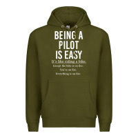Army Green Funny Pilot Gift Being A Pilot Is Easy Premium Hoodie - ArtChic