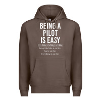 Coffee Funny Pilot Gift Being A Pilot Is Easy Premium Hoodie - ArtChic