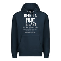 Navy Funny Pilot Gift Being A Pilot Is Easy Premium Hoodie - ArtChic