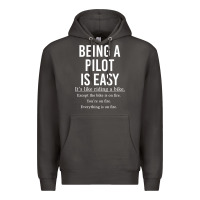 Smoke Funny Pilot Gift Being A Pilot Is Easy Premium Hoodie - ArtChic