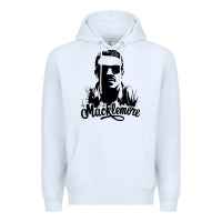 White macklemore portrait Premium Hoodie - ArtChic