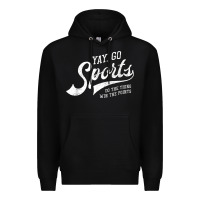 Black Yay Go Sports Vintage Funny Sports Premium Hoodie - ArtChic