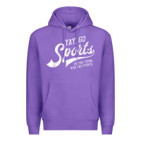 Purple Yay Go Sports Vintage Funny Sports Premium Hoodie - ArtChic
