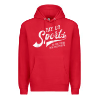Red Yay Go Sports Vintage Funny Sports Premium Hoodie - ArtChic