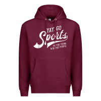 Burgundy Yay Go Sports Vintage Funny Sports Premium Hoodie - ArtChic