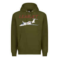Army Green learjet airplane flying pilot long sleeve t shirt Premium Hoodie - ArtChic