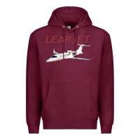 Burgundy learjet airplane flying pilot long sleeve t shirt Premium Hoodie - ArtChic