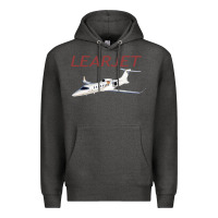 Charcoal Heather learjet airplane flying pilot long sleeve t shirt Premium Hoodie - ArtChic