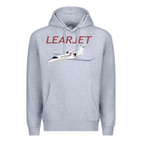 Heather Grey learjet airplane flying pilot long sleeve t shirt Premium Hoodie - ArtChic
