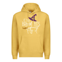 Antique Gold if the broom fit fly it Premium Hoodie - ArtChic