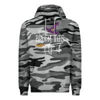 Slate Camo if the broom fit fly it Premium Hoodie - ArtChic