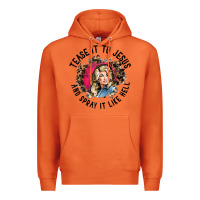 Carrot tease it to jesus and spray it like hell leopard western raglan baseba Premium Hoodie - ArtChic