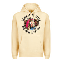 Pina Colada tease it to jesus and spray it like hell leopard western raglan baseba Premium Hoodie - ArtChic