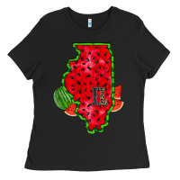 Black illinois watermelon Ladies Tee - RacoonDesign
