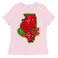 Bubblegum Pink illinois watermelon Ladies Tee - RacoonDesign