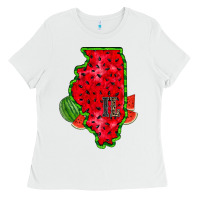White illinois watermelon Ladies Tee - RacoonDesign