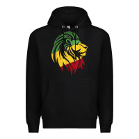Black Lion of Judah Reggae, Rasta, Ethiopia Jamaican Roots Premium Hoodie - ArtChic