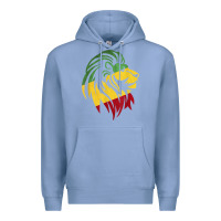 Colony Blue Lion of Judah Reggae, Rasta, Ethiopia Jamaican Roots Premium Hoodie - ArtChic