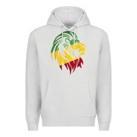 Dove Grey Lion of Judah Reggae, Rasta, Ethiopia Jamaican Roots Premium Hoodie - ArtChic