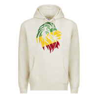 Oatmeal Heather Lion of Judah Reggae, Rasta, Ethiopia Jamaican Roots Premium Hoodie - ArtChic