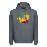 Rock Lion of Judah Reggae, Rasta, Ethiopia Jamaican Roots Premium Hoodie - ArtChic