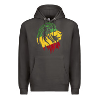 Smoke Lion of Judah Reggae, Rasta, Ethiopia Jamaican Roots Premium Hoodie - ArtChic