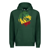 Sports Green Lion of Judah Reggae, Rasta, Ethiopia Jamaican Roots Premium Hoodie - ArtChic