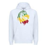 White Lion of Judah Reggae, Rasta, Ethiopia Jamaican Roots Premium Hoodie - ArtChic
