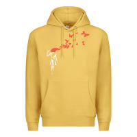 Antique Gold banksy headshot butterfly Premium Hoodie - ArtChic