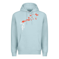 Blue Mist banksy headshot butterfly Premium Hoodie - ArtChic