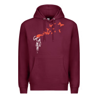 Burgundy banksy headshot butterfly Premium Hoodie - ArtChic