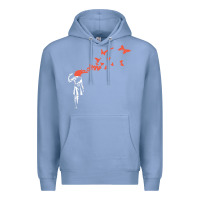 Colony Blue banksy headshot butterfly Premium Hoodie - ArtChic