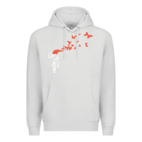 Dove Grey banksy headshot butterfly Premium Hoodie - ArtChic