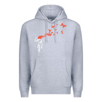 Heather Grey banksy headshot butterfly Premium Hoodie - ArtChic