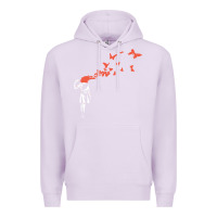 Lilac banksy headshot butterfly Premium Hoodie - ArtChic